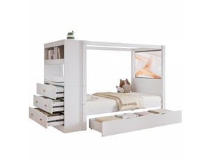 Lit baldaquin 90x200 cm VIVRYN coloris bicolore