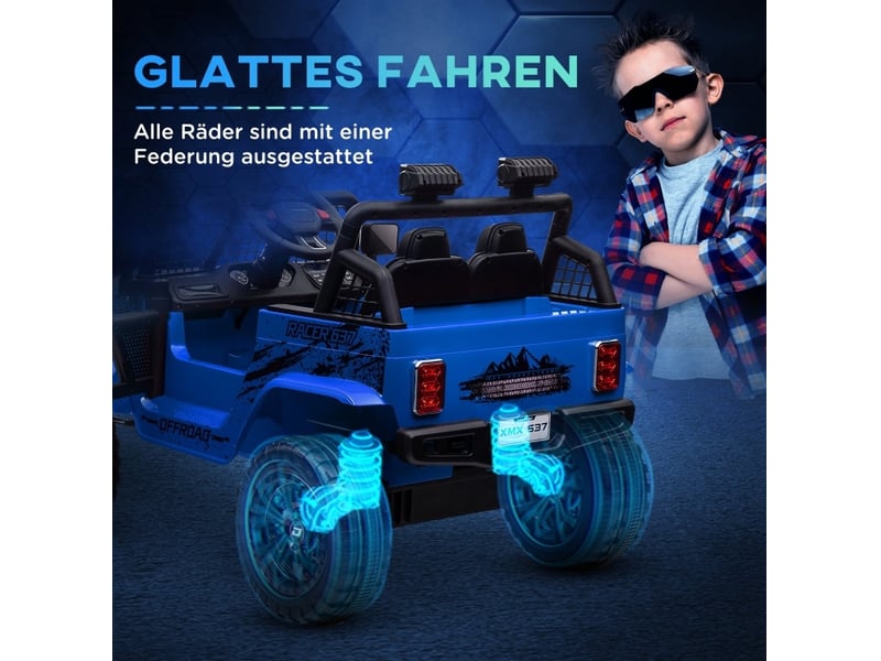  Voiture électrique enfant 109x67x68,5 cm télécommandée bleu  - Conforama C