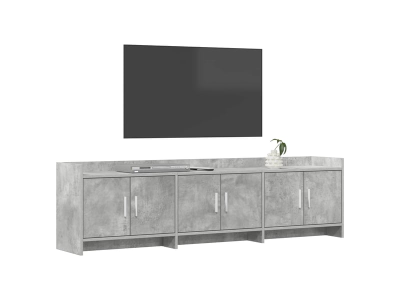  Meuble tv - banc tv - meuble de rangement 168 x 33 x 47 cm gris béton bois d'ingénierie  - Conforama C