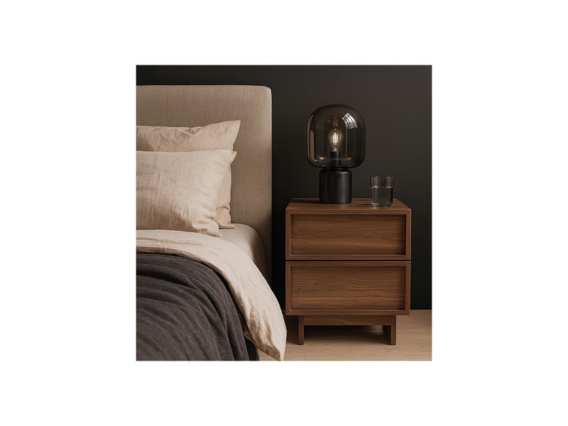  Lot 2 tables de chevet effet bois foncé 40 x 38,5 x 45 cm 63270 - Conforama E