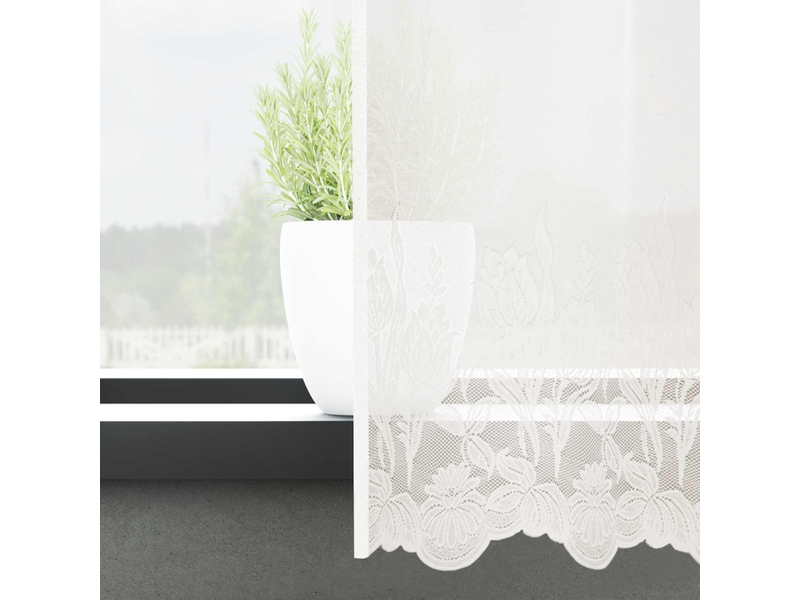  Rideau en dentelle, rideau ajouré, voilage blanc 260 x 500 cm polyester cf43769  - Conforama C