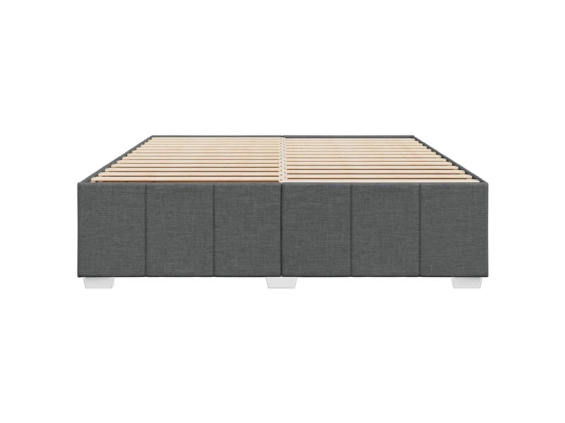  Lit double- lit adulte -  cadre de lit sans matelas gris foncé 200x200 cm tissu  - Conforama C
