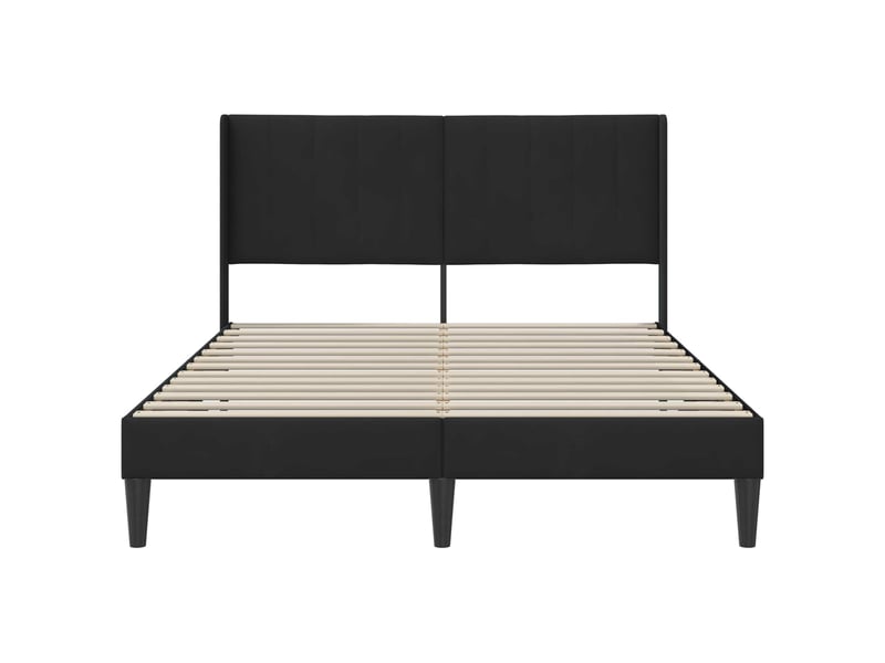  Lit double- lit adulte -  cadre de lit avec tête de lit noir 120 x 190 cm velours  - Conforama C