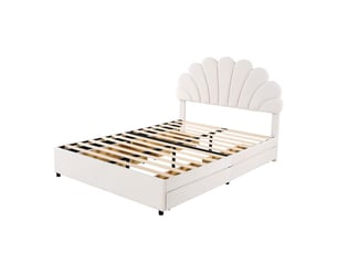 Lit avec rangement 140x200 cm <strong>OOIILLEE</strong> <strong>Luxe haut de gamme</strong> coloris beige