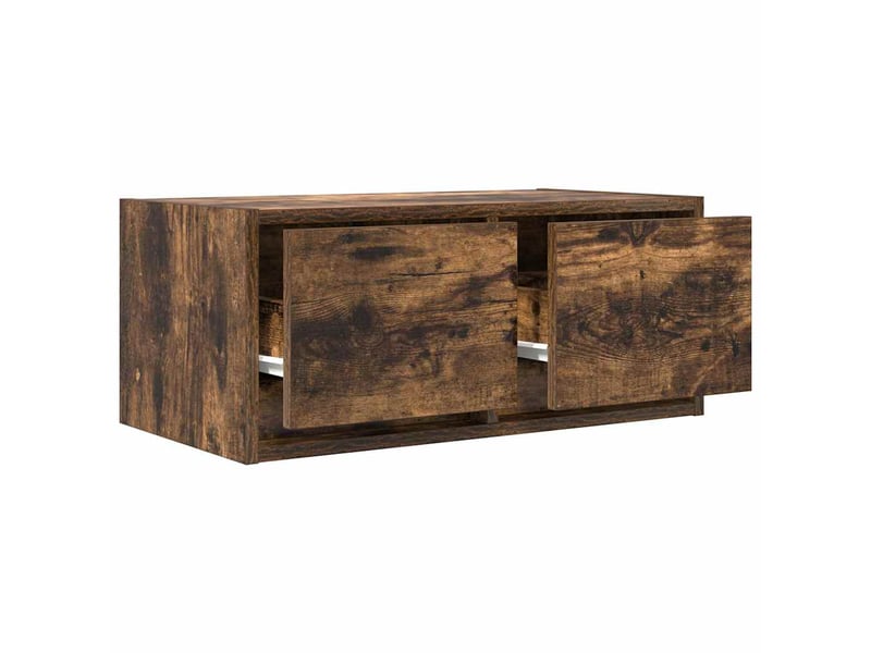  Lot de 2 meuble tv bas salon chêne fumé 60x31x25,5 cm bois d'ingénierie shl19496  - Conforama D