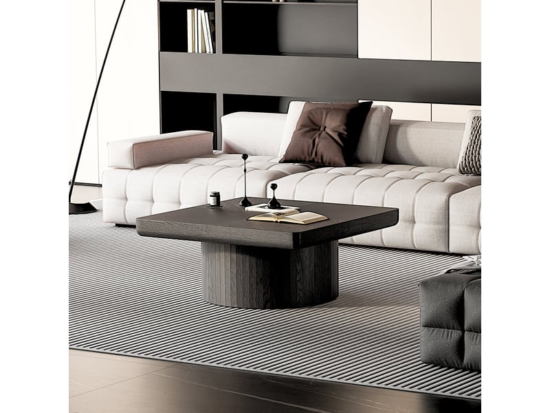  Table basse carrée 78 x 78 cm en bois massif et mdf  - Conforama W
