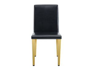 Chaises de salle à manger minimalistes – ensemble de 4, design européen, pu noir et pieds métalliques dorés