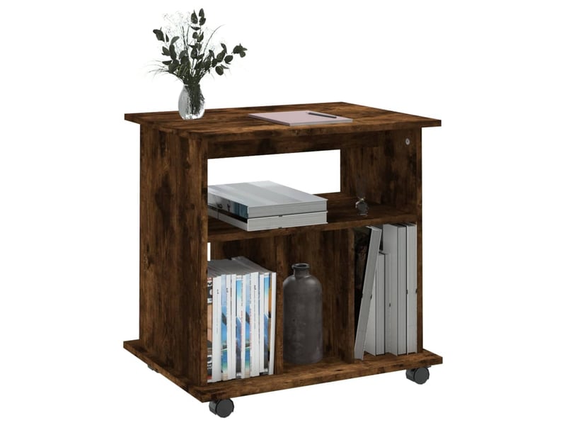  Armoire de rangement roulante chêne fumé 60x45x60 cm bois d'ingénierie  - Conforama D