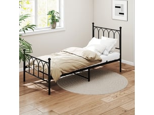 Lit simple 90x200 cm <strong>MAISENTIEL</strong>  <strong></strong> coloris noir
