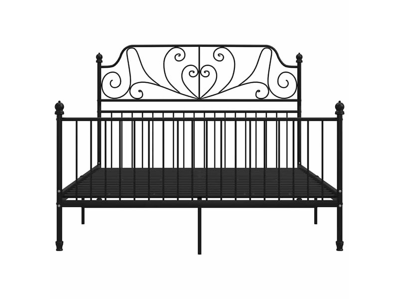  Lit double- lit adulte -  cadre de lit sans matelas noir métal 160x200 cm  - Conforama B