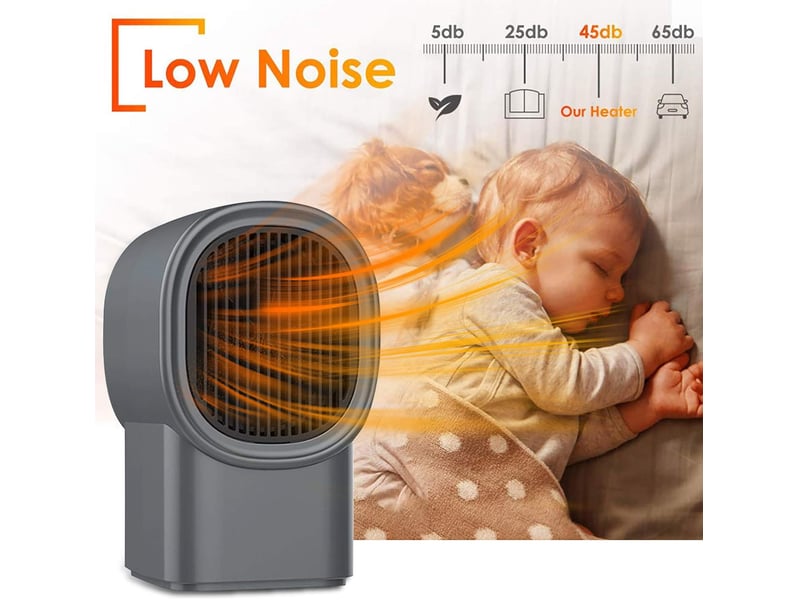 Noir) mini chauffage d'appoint électrique avec ventilateur, en céramique, pour la maison, silencieux, rechargeable par usb, idéal pour la chambre, multicolore - Conforama A