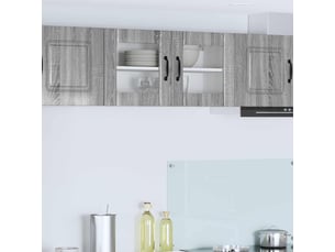 Meuble mural de cuisine, cabinet en verre mural sonoma gris 80x31x40cm