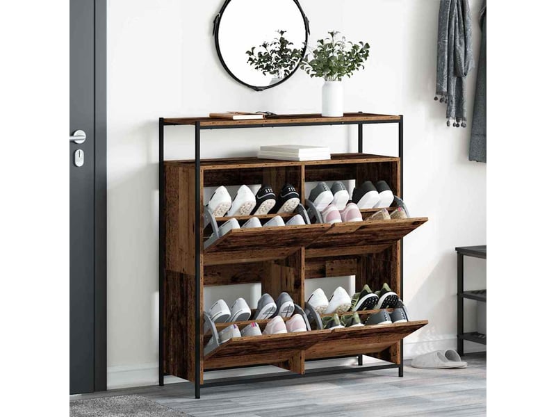 Banc à chaussures, meuble à chaussures 100x34x112 cm bois d'ingénierie shl944 - Conforama D