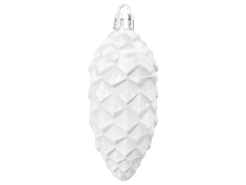  Boule de pomme de pin de noël 40 pcs blanc 4 x 9 cm plastique  - Conforama D