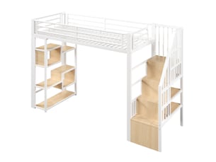 Lit mezzanine 90x200 cm LUHOMFU   coloris blanc