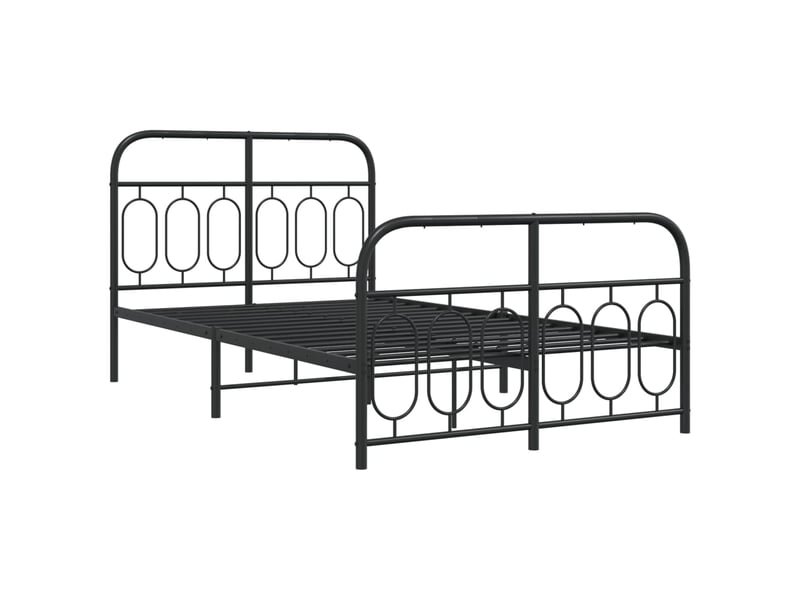  Lit double- lit adulte -  cadre de lit métal sans matelas avec pied de lit noir 120x190cm  - Conforama B