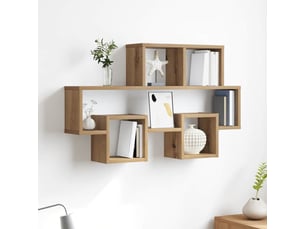 Étagère flottante, étagère suspendue montage mural chêne artisanal 82 x 15 x 51 cm cf42483
