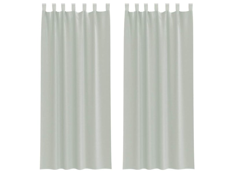  Lot de 2 rideaux en voile, voilages avec boucles gris clair 140x260 cm cf44300  - Conforama A