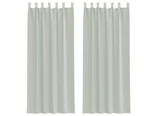 Lot de 2 rideaux en voile, voilages avec boucles gris clair 140x260 cm cf44300