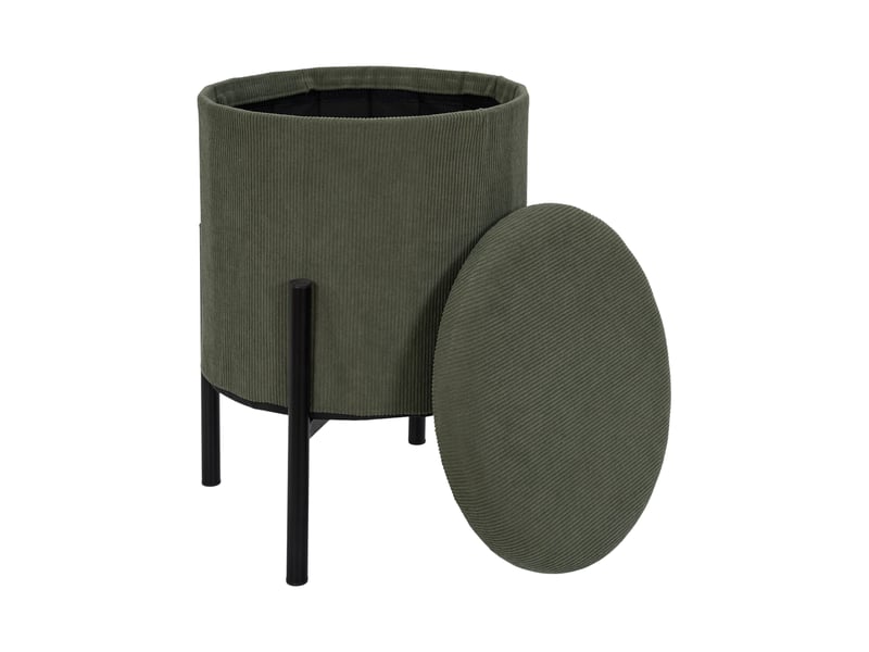 Lot de 4 poufs - home deco factory - jules - rangement - cotelet - vert  - Conforama C