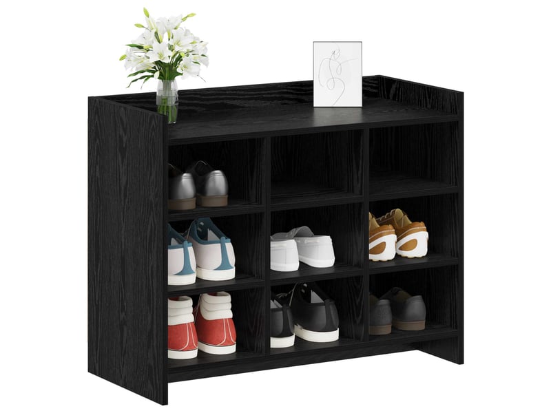  Meuble à chaussure, cabinet à chaussures avec stockage chêne noir 85x39,5x70 cm  - Conforama C