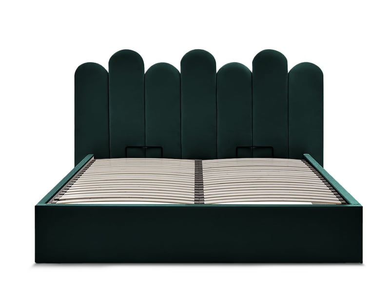  Bobochic lit coffre badja velours vert 140x190 BADJA - Conforama A