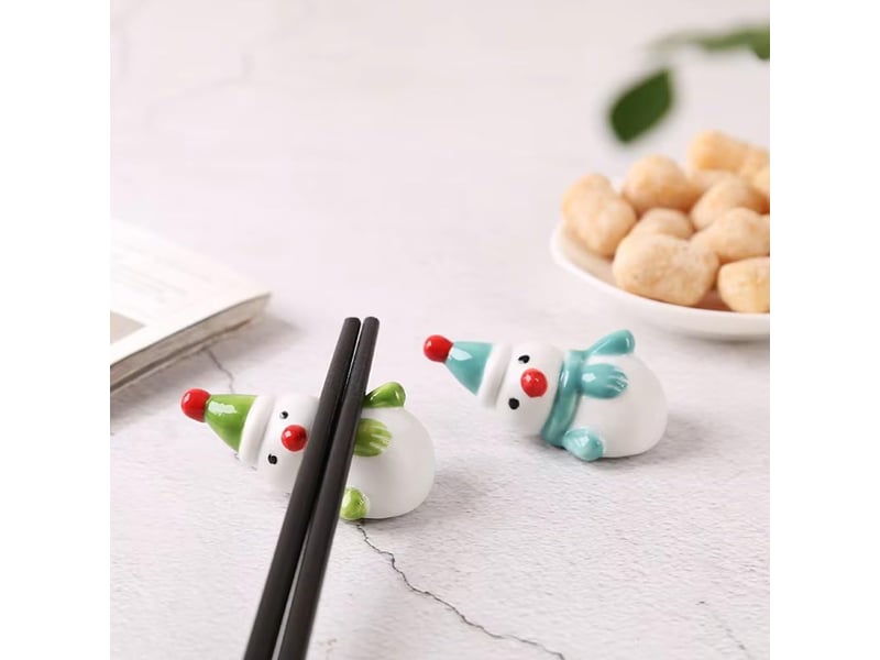  Lot de 3 repose-baguettes de noël - joli porte-baguettes bonhomme de neige - pour dîner fourchette, cuillère, couteau, vaisselle - décoration de noël  - Conforama B