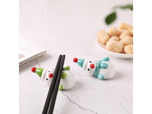 Lot de 3 repose-baguettes de noël - joli porte-baguettes bonhomme de neige - pour dîner fourchette, cuillère, couteau, vaisselle - décoration de noël
