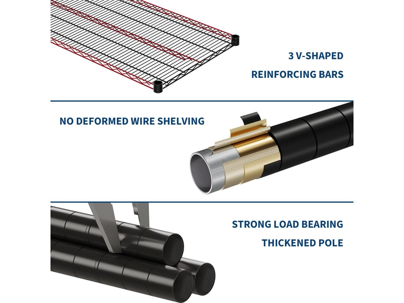 Rayonnage métallique autoportant - 4 niveaux réglables, acier carbone robuste, cuisinecavecelliergarage l 150 x l 45 x h 150 cm PHK_3ARPY7SN - Conforama C