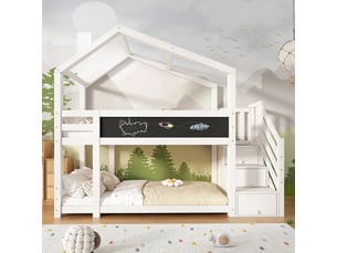 Lit superposé 90x200 cm <strong>OXEZA</strong> <strong></strong> coloris blanc