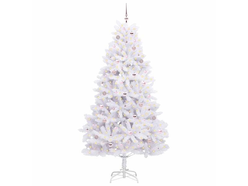 Sapin de noël, arbre de noël artificiel à branches articulées blanc 240 cm shl1853 - Conforama C