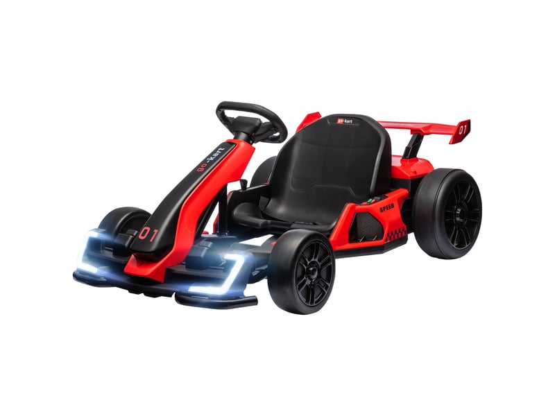  Karting électrique pour enfants de 6 à 12 ans, 24 v, 12 kmh, siège réglable, rouge  - Conforama B