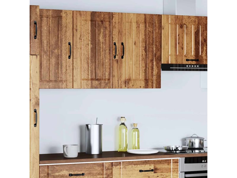 Meuble de rangement, armoire murale de cuisine lucca vieux bois bois ingénierie shl1895 - Conforama C