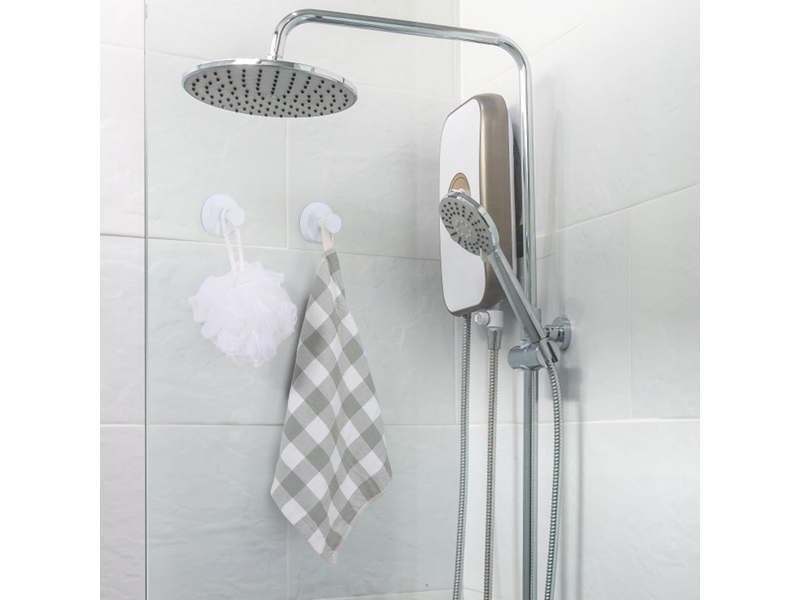  Crochet ventouse salle de bain 4 pièces, sans perçage, acier inoxydable, réutilisable, pour serviette, cuisine (blanc  - Conforama D