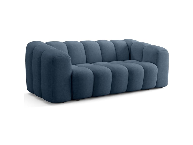 Canapé capitonné convertible 3 places en tissu chenille bleu foncé - ouverture express - belleville Belleville - Conforama E