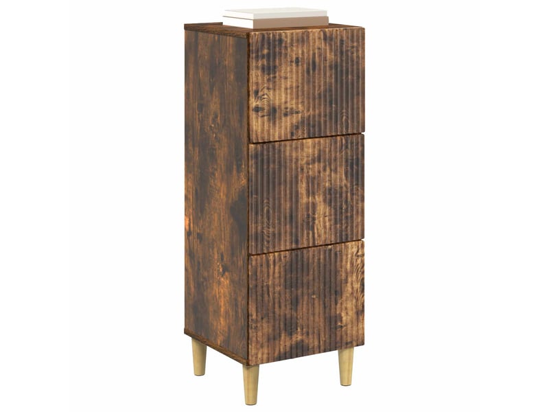 Armoire de rangement bureau, armoire à tiroirs chêne fumé 33 x 34,5 x 90 cm shl7238 - Conforama C