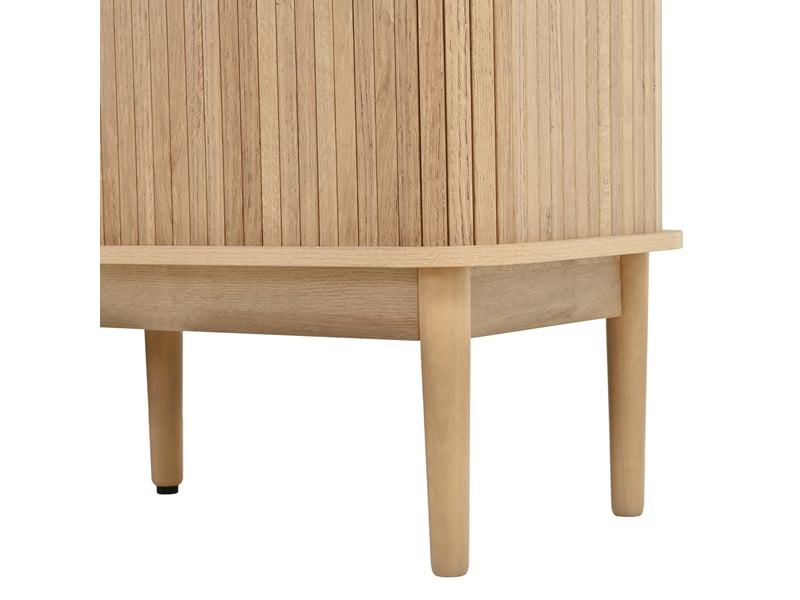  Buffet avec 2 portes coulissantes, 3 tiroirs et étagères réglables en mdf 141×40×77 cm naturel  - Conforama D