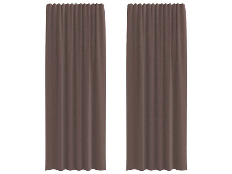  Lot de 2 rideaux en voile, voilages avec passants marron cf44448  - Conforama A