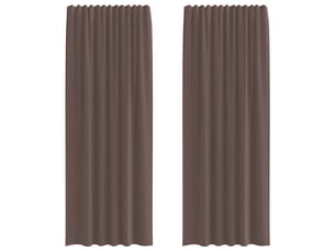 Lot de 2 rideaux en voile, voilages avec passants marron cf44448