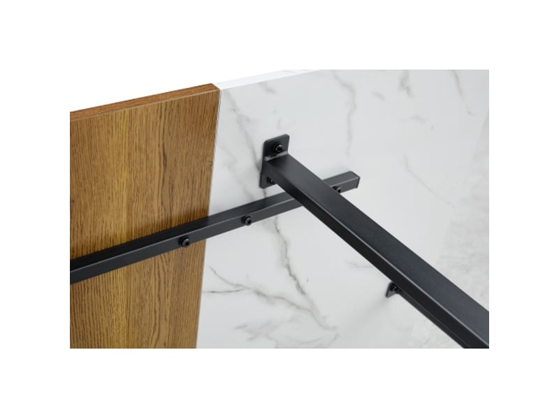 Table à manger 6 places en bois blanc whwd, modèle d-sn-rgt150n-6, design moderne - Conforama E