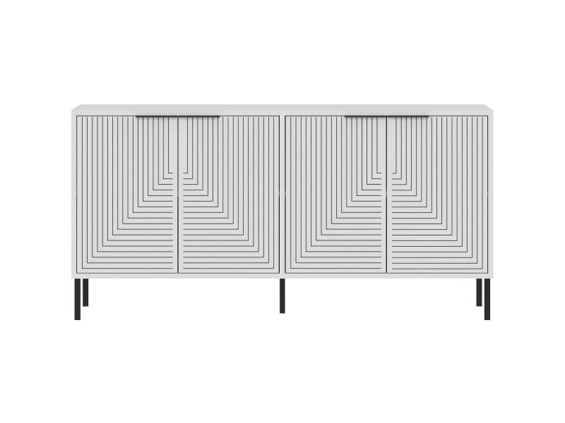  Buffet 4 portes en aggloméré lurea blanc  - Conforama B