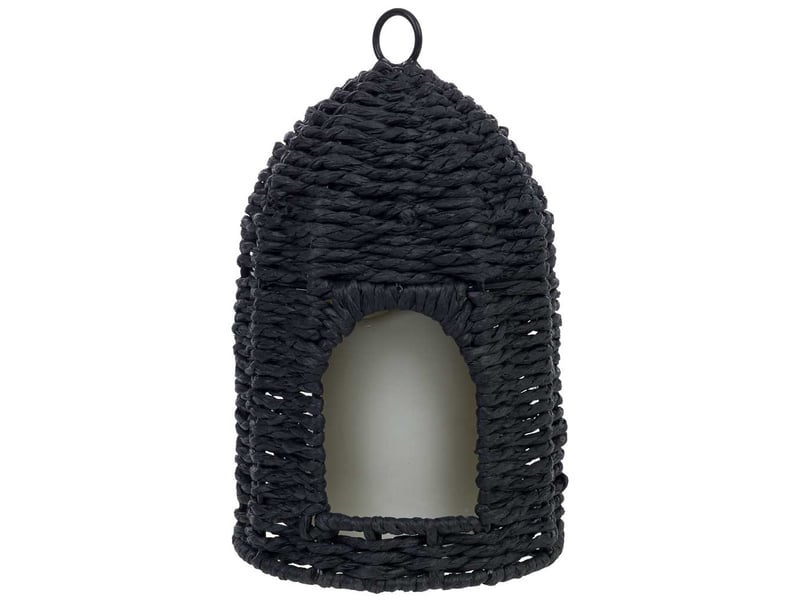  Lanterne en papier noir avec bougie led d13x19,522 h cm  - Conforama B