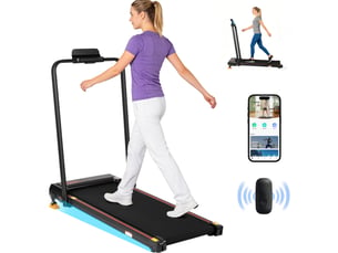 Tapis de course électrique pliable 107 x 56,9 x 88,8 cm noir, plastique et acier, avec app et affichage led