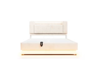 Lit coffre 160x200 cm coloris beige
