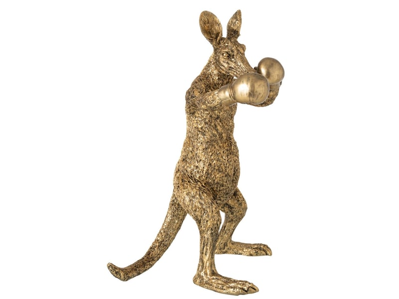  Statuette kangourou boxer arno 45cm doré  - Conforama C