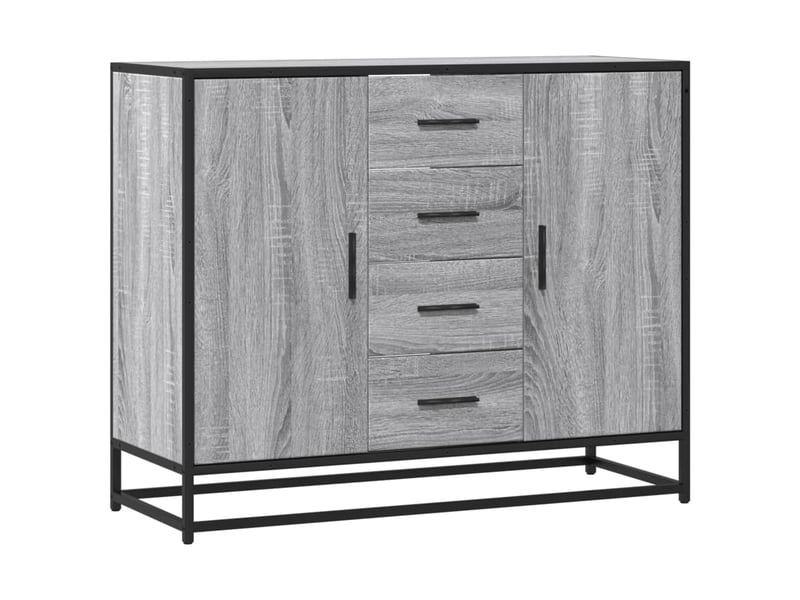  Buffet - bahut - meuble de rangement sonoma gris 92x35x76 cm bois d'ingénierie  - Conforama A