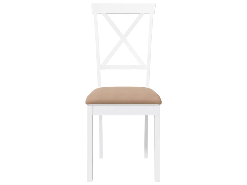  Vidaxl chaises à manger coussins 2 pcs blanc bois massif caoutchouc  - Conforama E