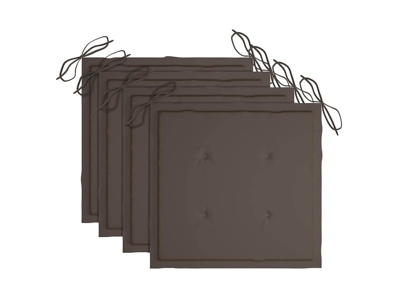  Lot de 4 coussins de chaise jardin taupe 40x40x3cm tissu oxford cf33047  - Conforama C