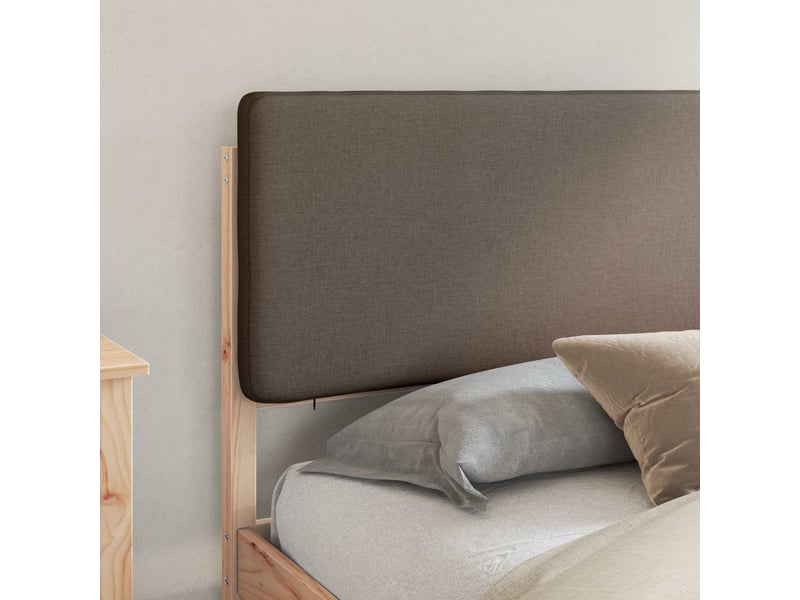  Lit double- lit adulte -  cadre de lit avec tête de lit rembourrée taupe 200 x 200 cm  - Conforama B