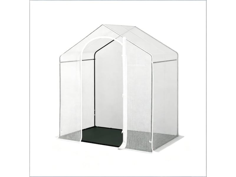 Serre de terrasse avec porte zippée enroulable, serre d’hiver pour plantes, extérieur - Conforama A